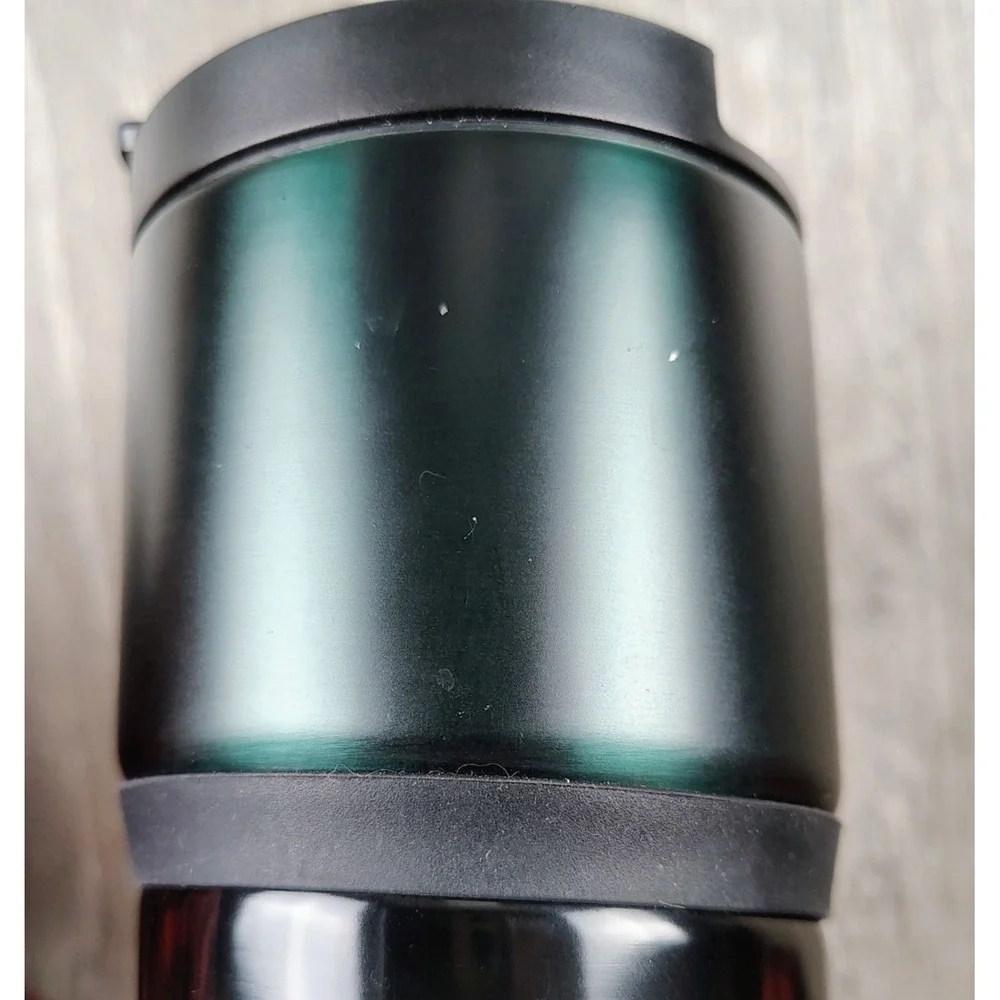 Starbucks Dark‎ Green Black Tumbler 16floz Flip Lid Siren Silver Logo *Scratched